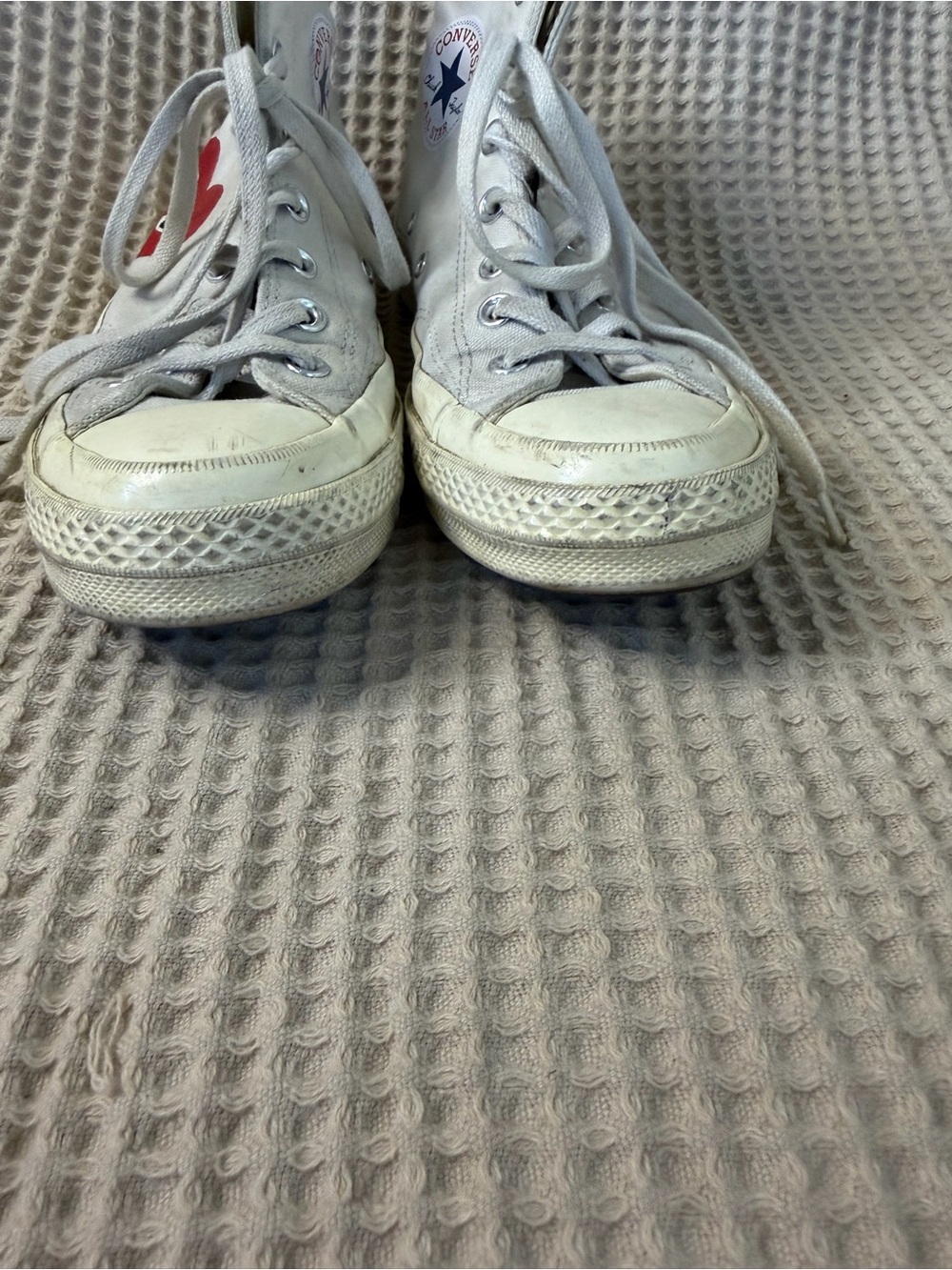 Comme des Garçons PLAY x Converse Chuck 70 High Single Heart White sneakers - Picture 6 of 12